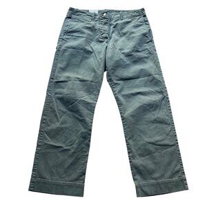 Nili Lotan 111/88 80NL Size 10 Olive Green Cotton Blend Straight Leg Chino Pants